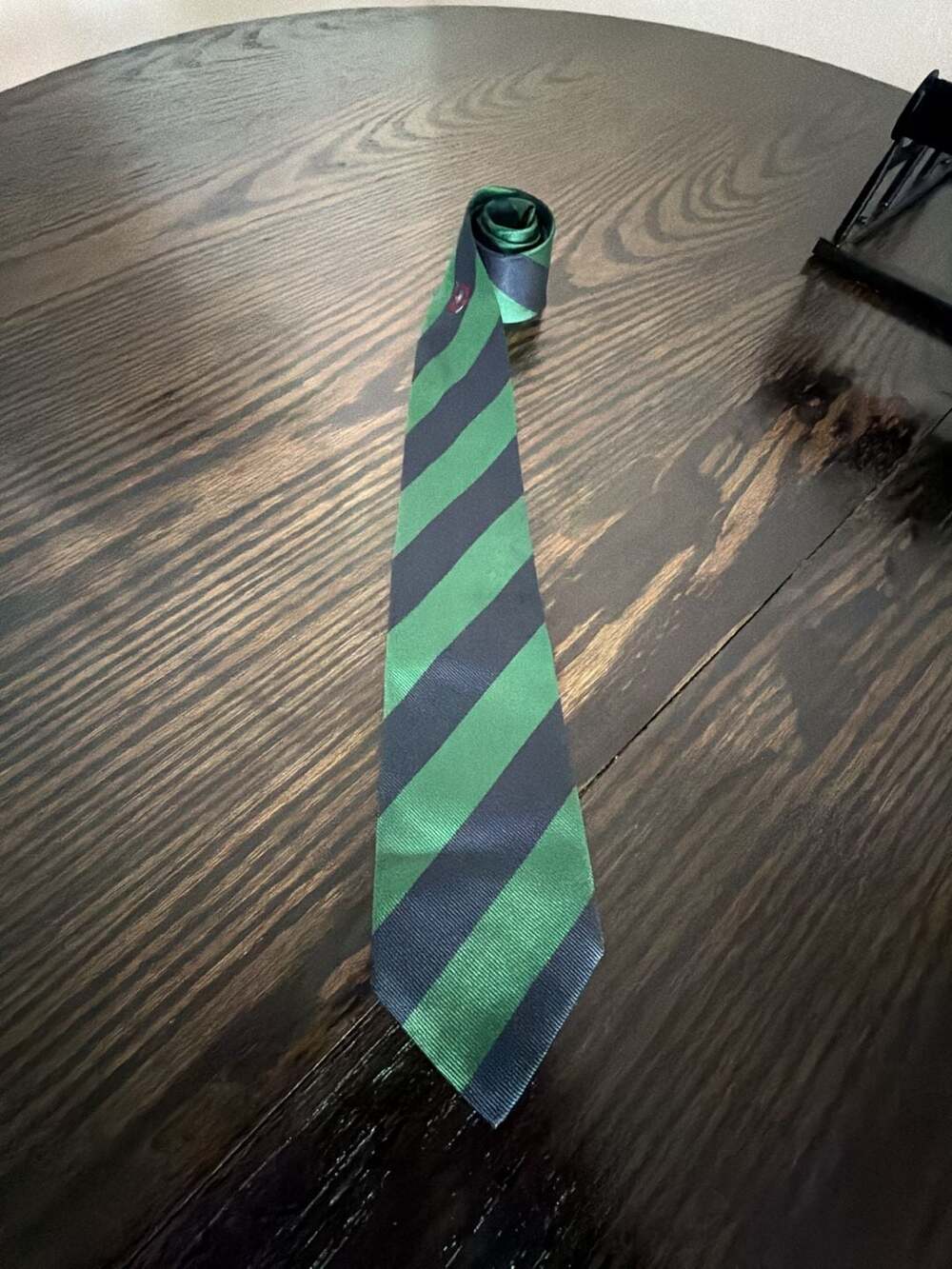 Ermenegildo Zegna Silk Tie Green Navy Striped